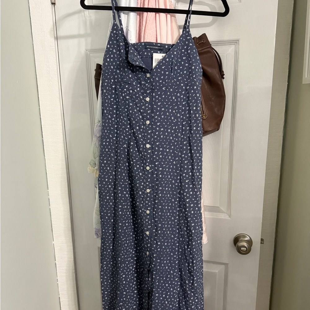 Brandy Melville Blue Floral Midi Dress